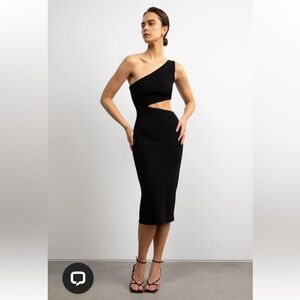 One Shoulder Midi Dress with Cutout